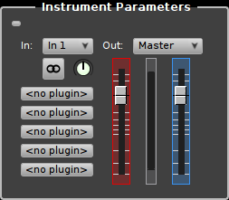 Rosegarden's instrument parameter box for an audio instrument