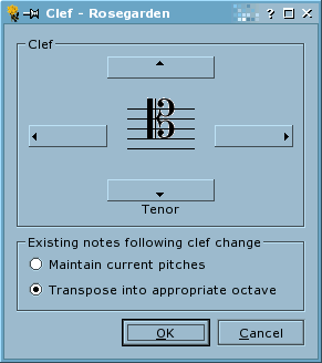 Rosegarden's clef dialog