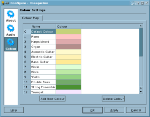 Rosegarden's colour manager