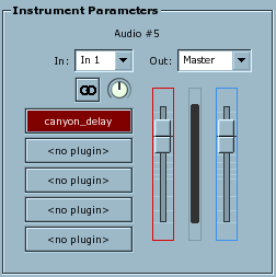 Rosegarden's instrument parameter box for an audio instrument