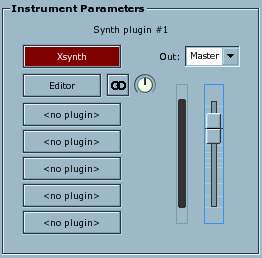 Rosegarden's instrument parameter box for a synth plugin instrument