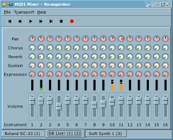Rosegarden's MIDI Mixer