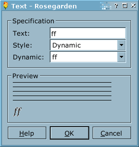 Rosegarden's text dialog