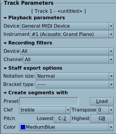 Rosegarden's track parameter box