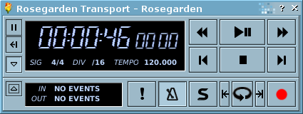 Rosegarden's Transport window