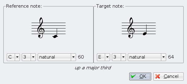 Transposing by interval