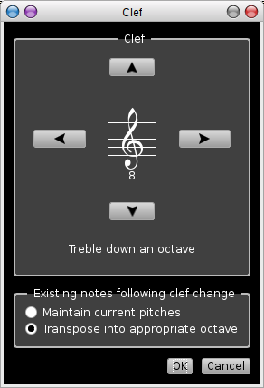 Rosegarden's clef dialog