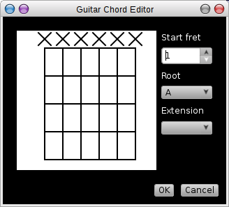 Rosegarden's chord editor dialog