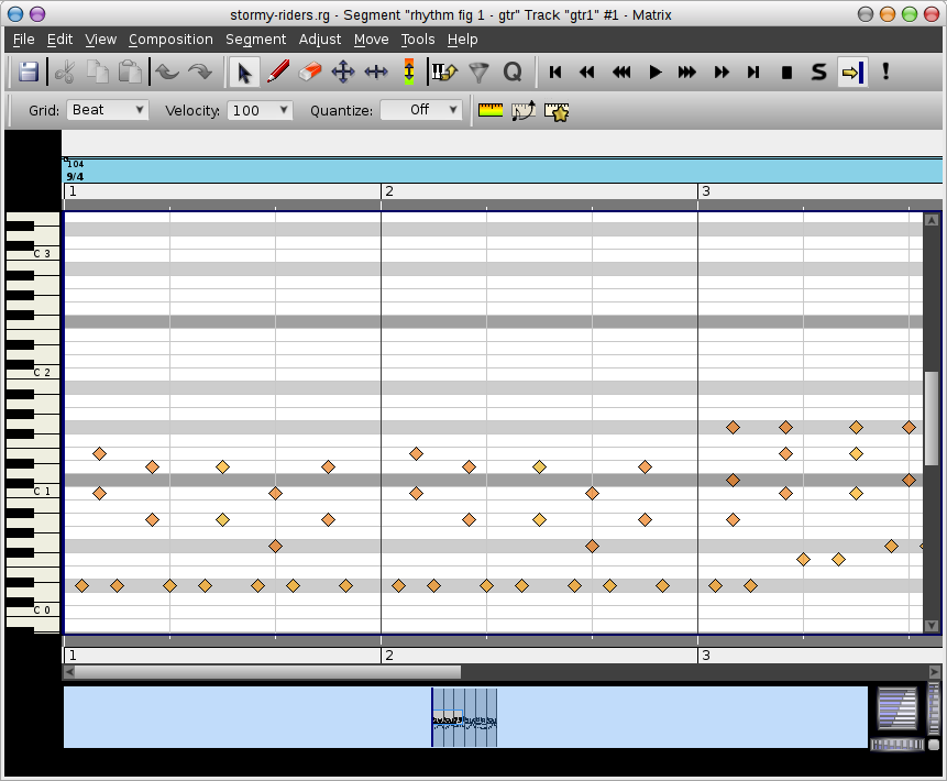 Rosegarden's matrix editor