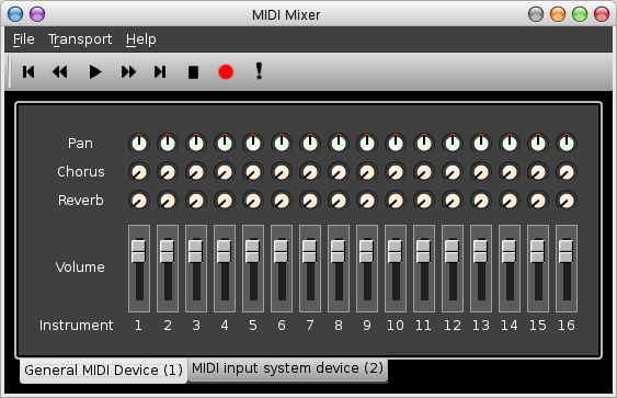 Rosegarden's MIDI Mixer