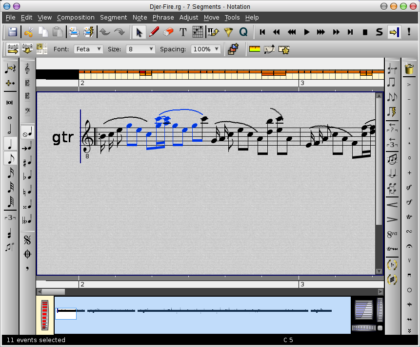 Rosegarden's notation editor